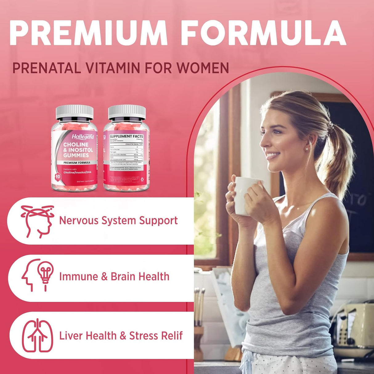 Gomitas de Colina y Inositol Prenatal, DHA, Vegan, 60u