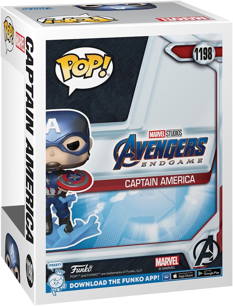 Funko POP! Capitán América con Escudo Roto y Mjolnir, Marvel