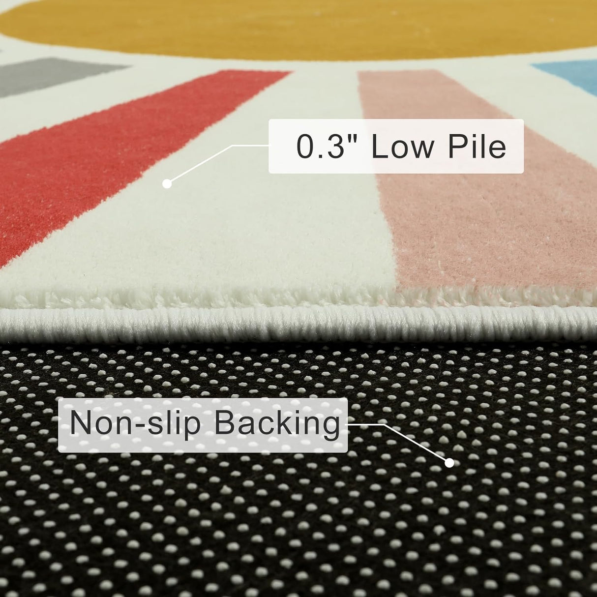 Alfombra redonda pequeña de 4 pies para habitación STARUIA