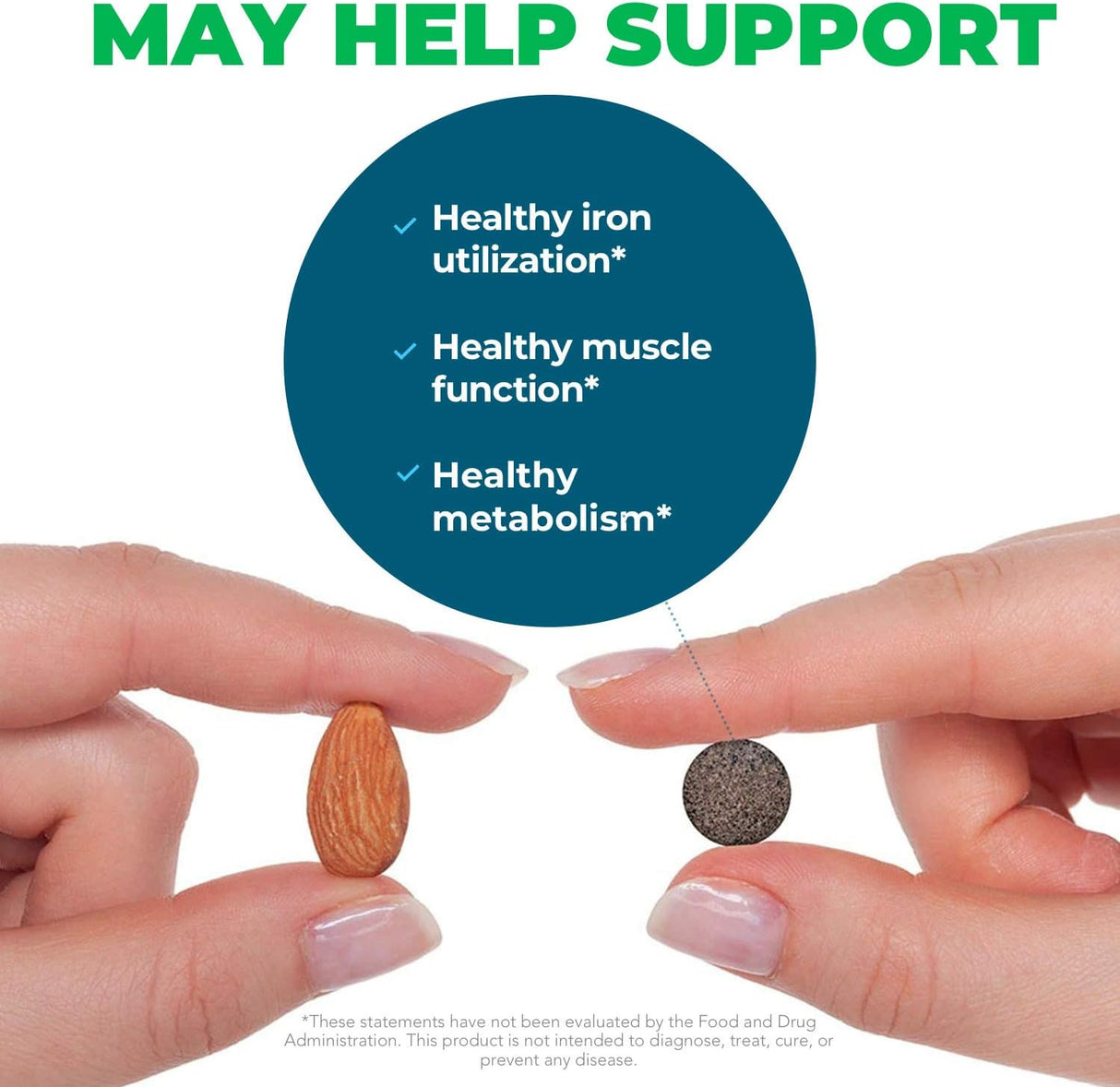 Suplemento Hierro masticable con vitamina C los músculos 60u