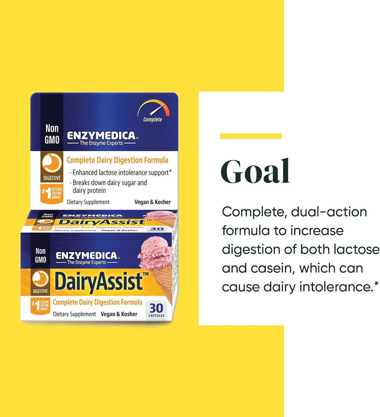 Suplementos Enzymedica para intolerancia a la lactosa 30un