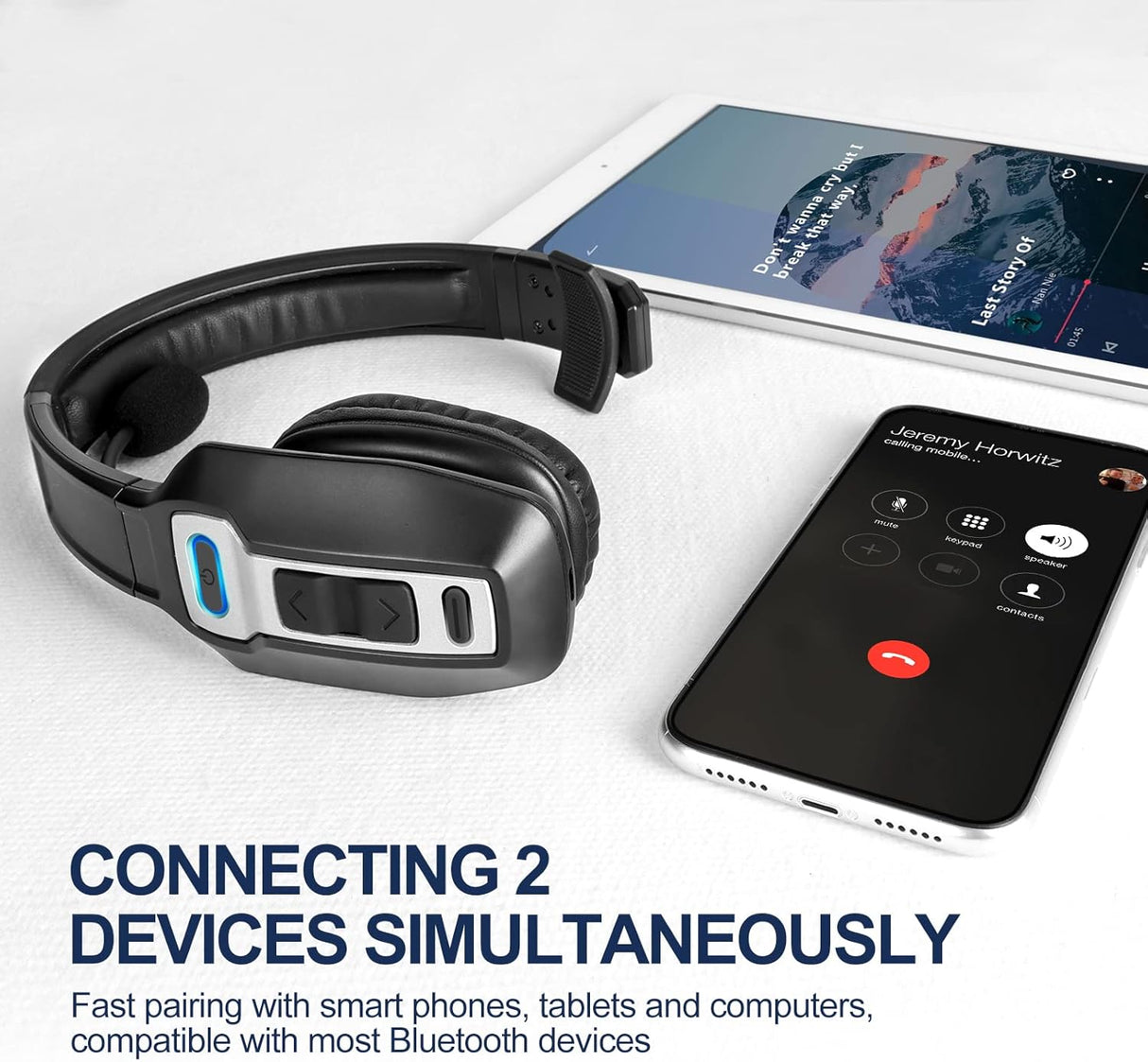 Auricular Bluetooth para camioneros, V5.2, cancelación ruidos