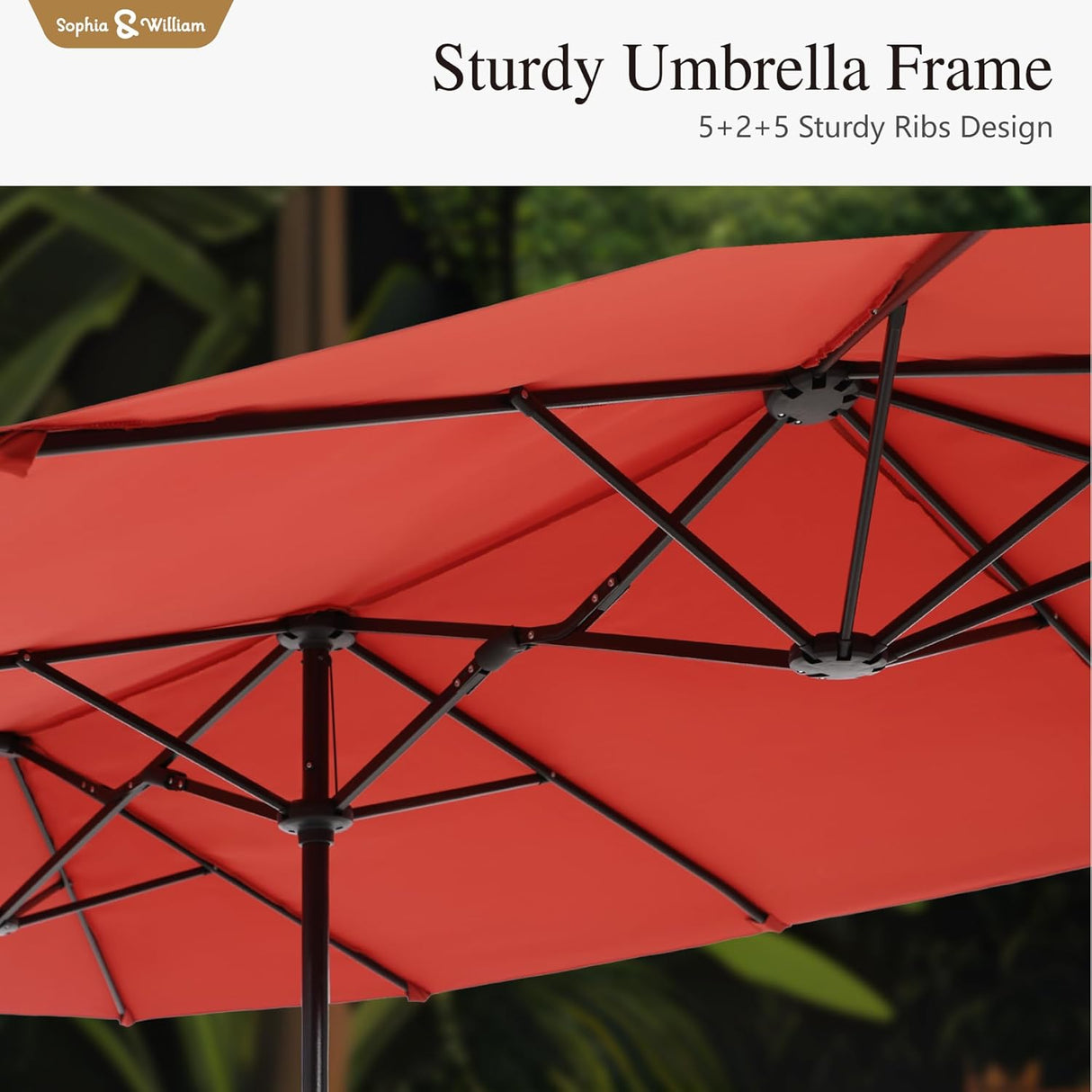 Sombrilla Patio Doble Cara Sophia & William 13ft UV 99% Resistente