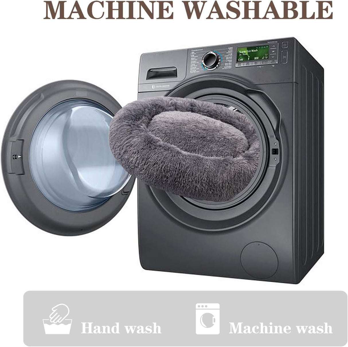 Cama para Perro MFOX, Faux Fur, Donut Cuddler, L/XL/XXL/XXXL