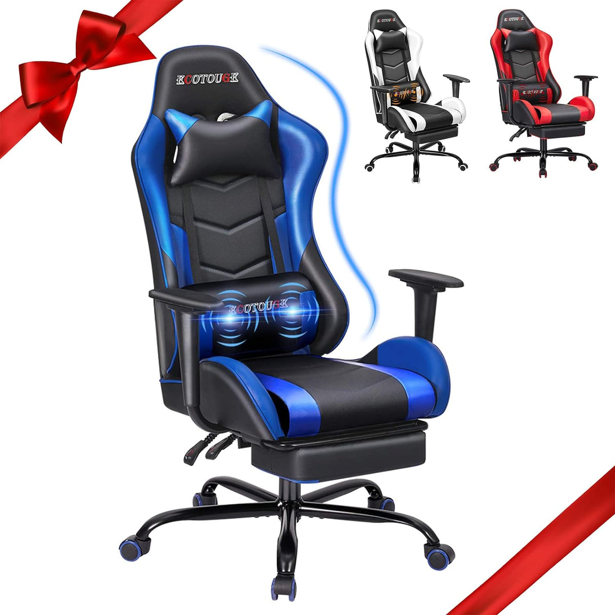 Silla Gamer ergonómica para escritorio, Azul ECOTOUGE