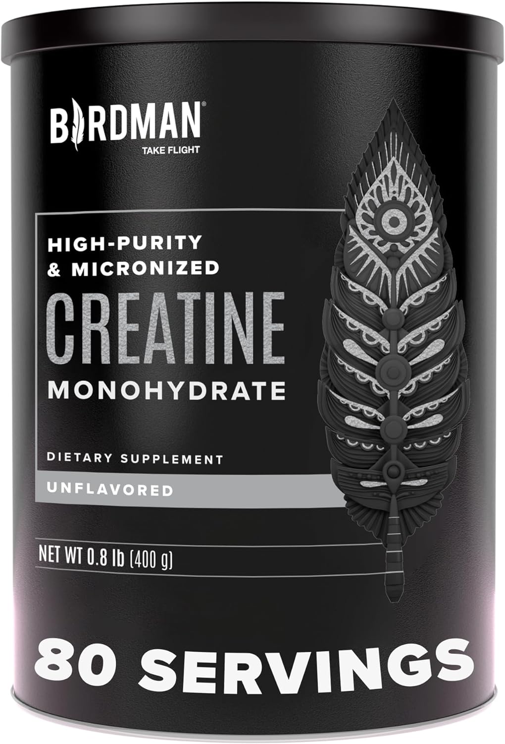Creatina Monohidratada BIRDMAN, 80 Serv. Vegana y Sin Azúcar