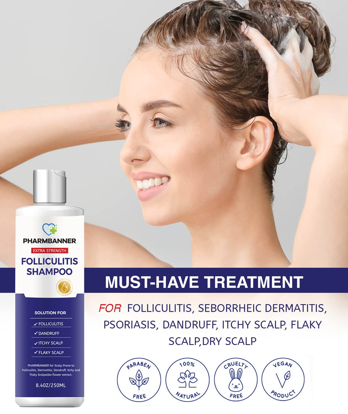 PHARMBANNER Foliculitis champú para dermatitis seborreica