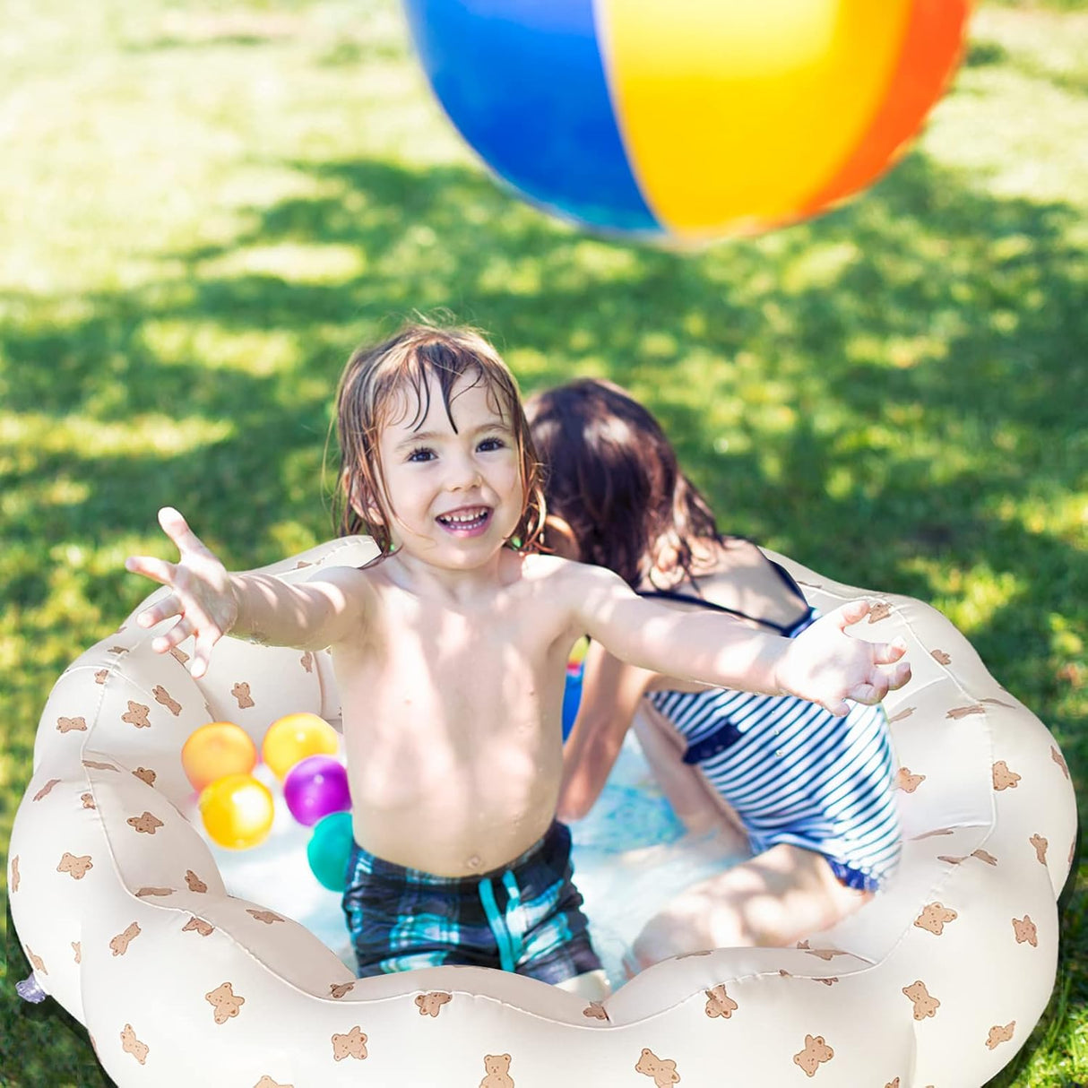 Piscina Inflable para Bebés, Portable, 35.4x9.8 in, Bear