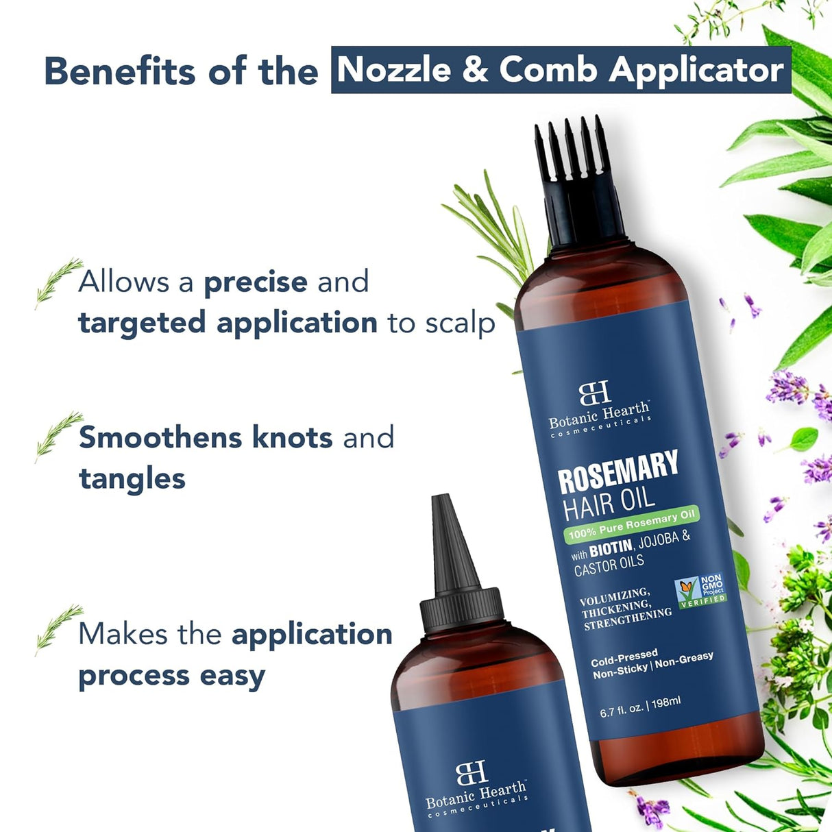 Aceite de Romero 100% Puro con Biotina para Cabello