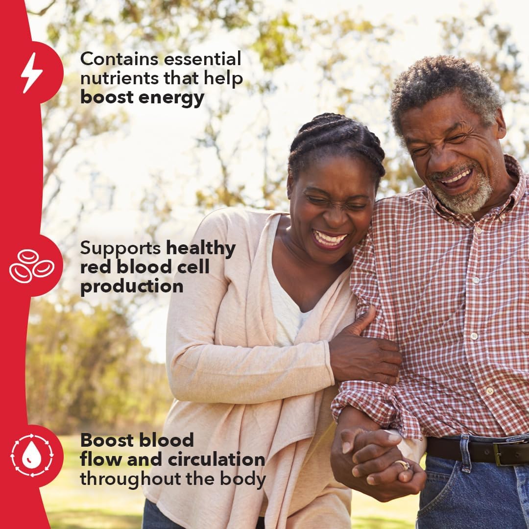 Suplemento de hierro LifeSeasons Blood Nourish-R, Apoyo a la anemia, 60 cápsulas