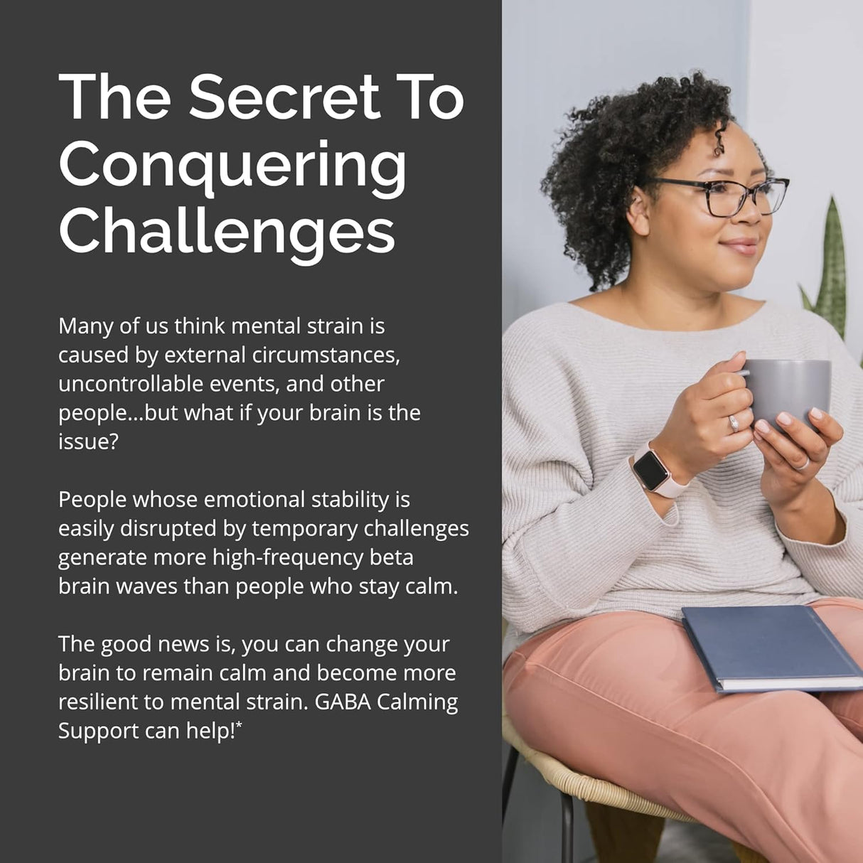 Suplemento GABA Soporte calmante 90 cáp magnesio vitamina B6