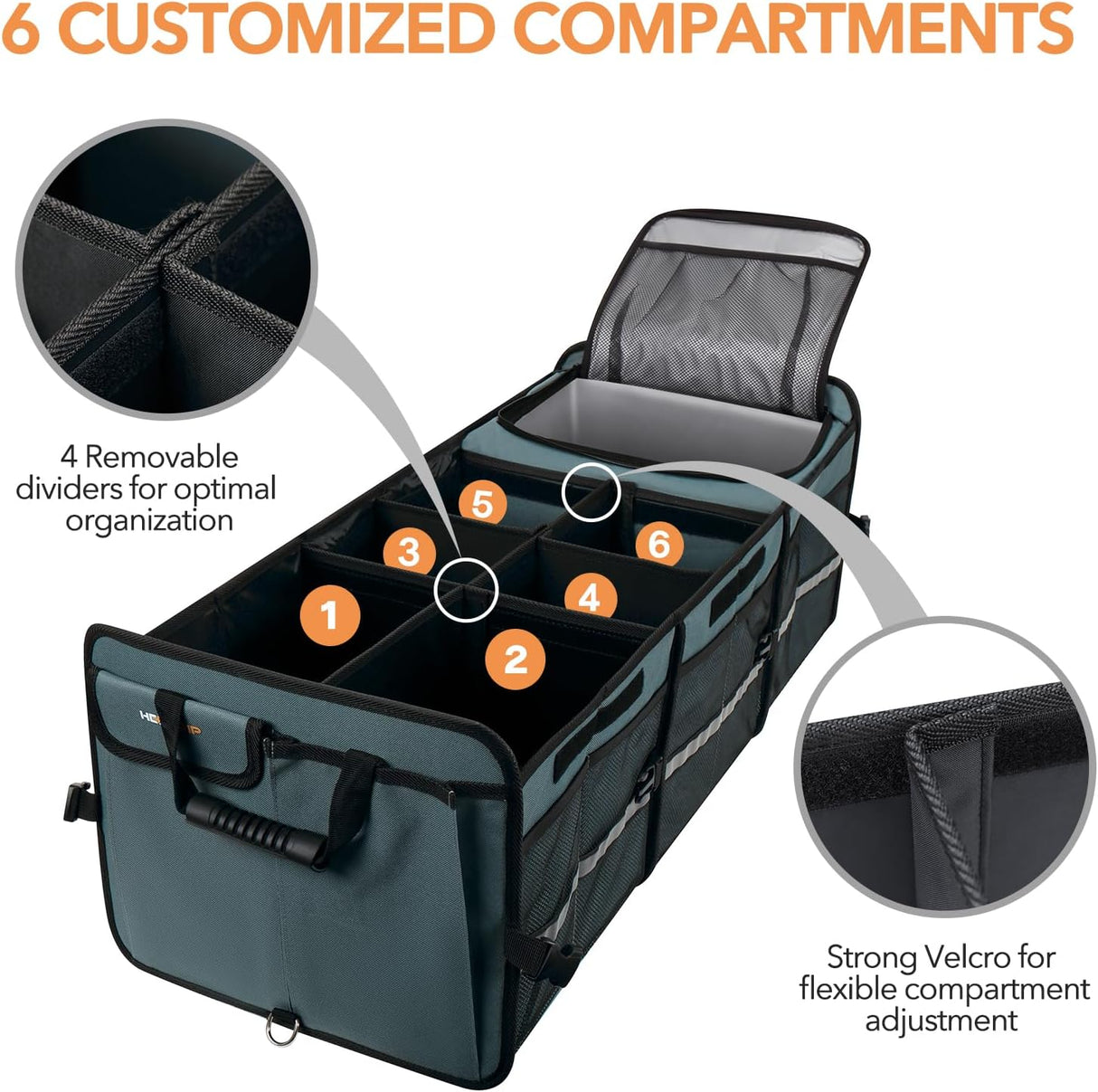 Organizador de Maletero HEYTRIP con Cooler y Divisores, 2mm PE