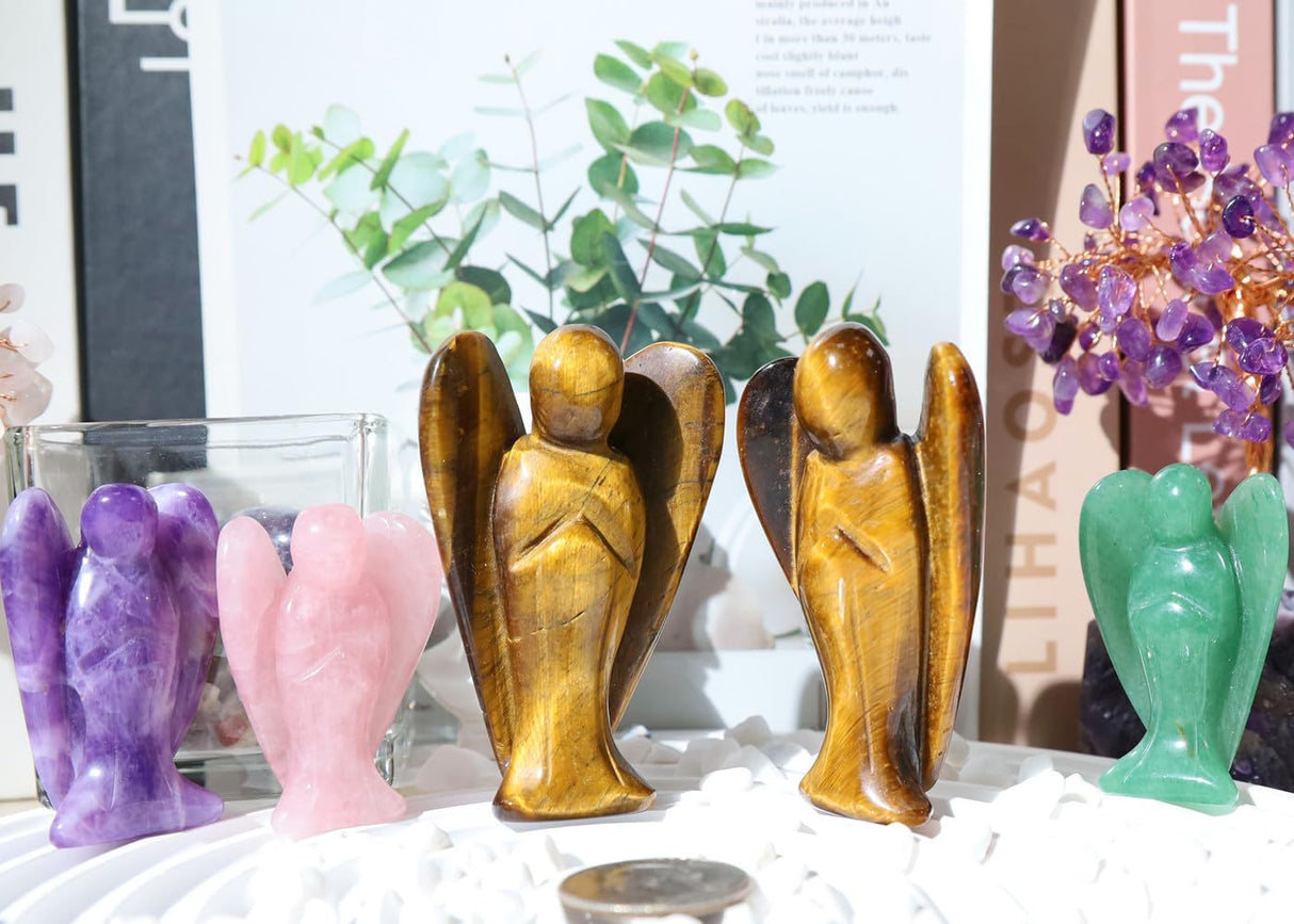 QINJIEJIE Cristales de ojo de tigre de 3 pulgadas