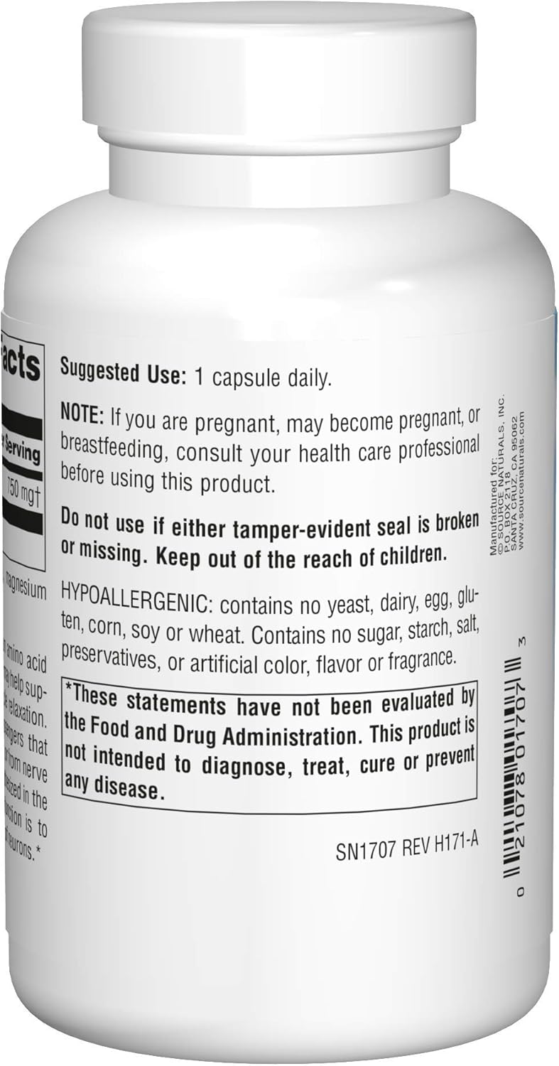 Suplemento Source Naturals Serene Science GABA 750 mg 90 Cáp