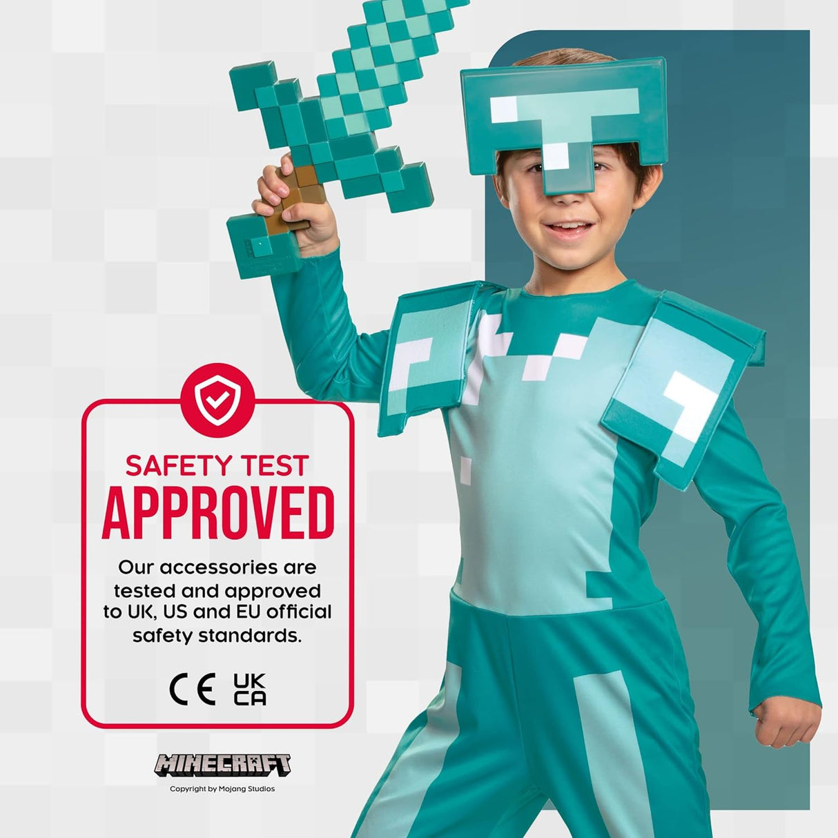 Disfraz Jumpsuit Minecraft Armor Niños, Grande (10-12)