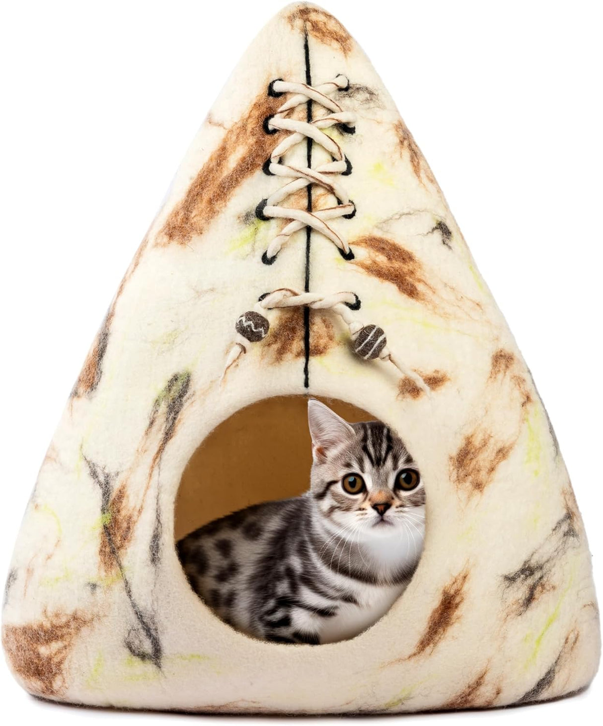 Cueva de gato de lana merino - Woolygon - Ecoamigable, cómoda