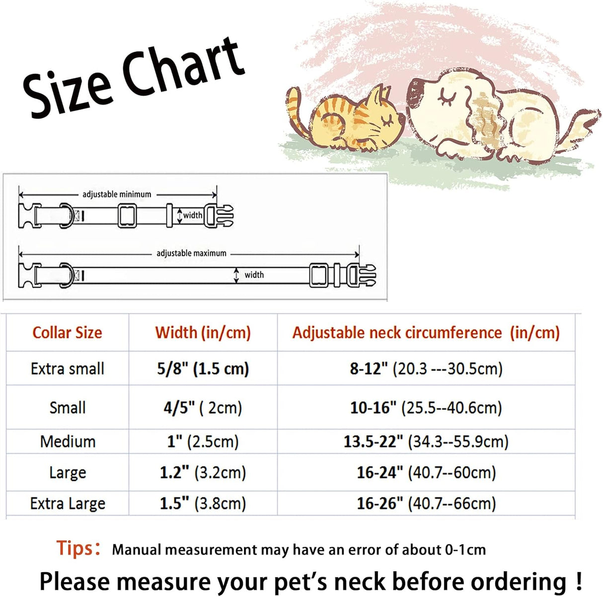 Collar de perro con hebilla metálica de seguridad ajustable