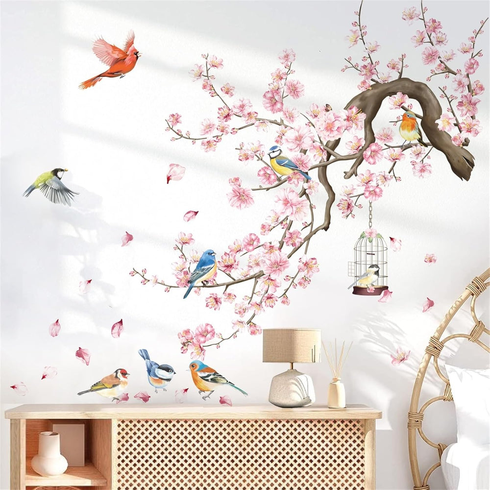 Stickers de Pared Wondever Flores de Cerezo para Dormitorio
