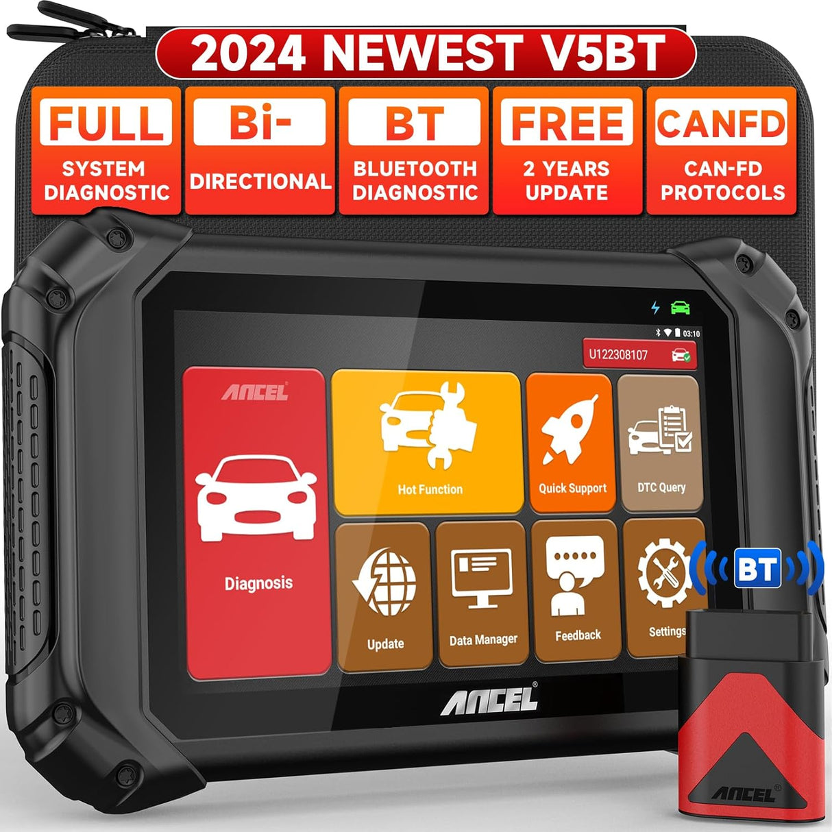 Escáner bidireccional de 7 pulgadas OBD2 AL-V5BT ANCEL