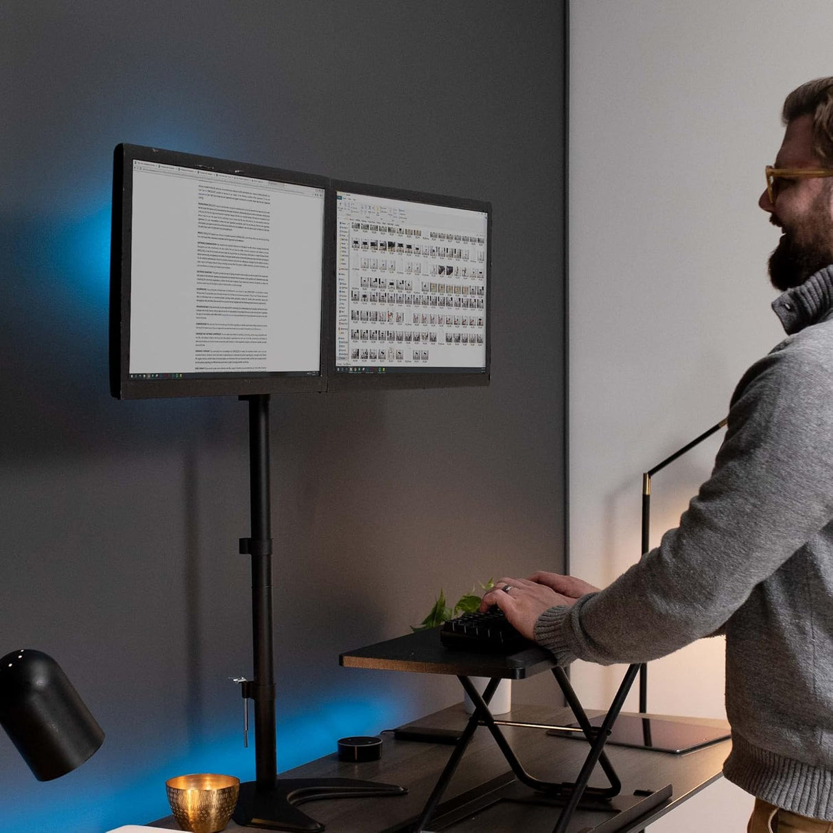 Soporte Doble de Monitor VIVO, Brazo Ajustable, STAND-V012F