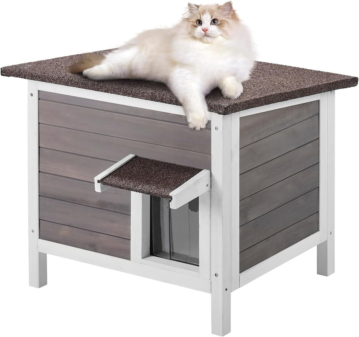 Casa para Gatos VEVOR, Aislada, Puertas de PVC, 24x20x21