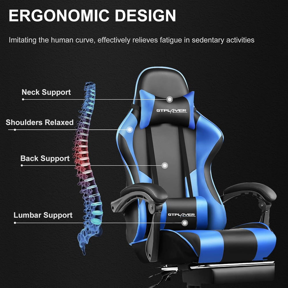 Silla Gamer con asiento giratorio XU-801-BLUE GTPLAYER