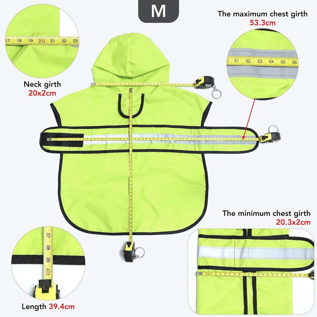 Capa de Lluvia para Perros - Chaqueta Impermeable Ajustable - Mediana