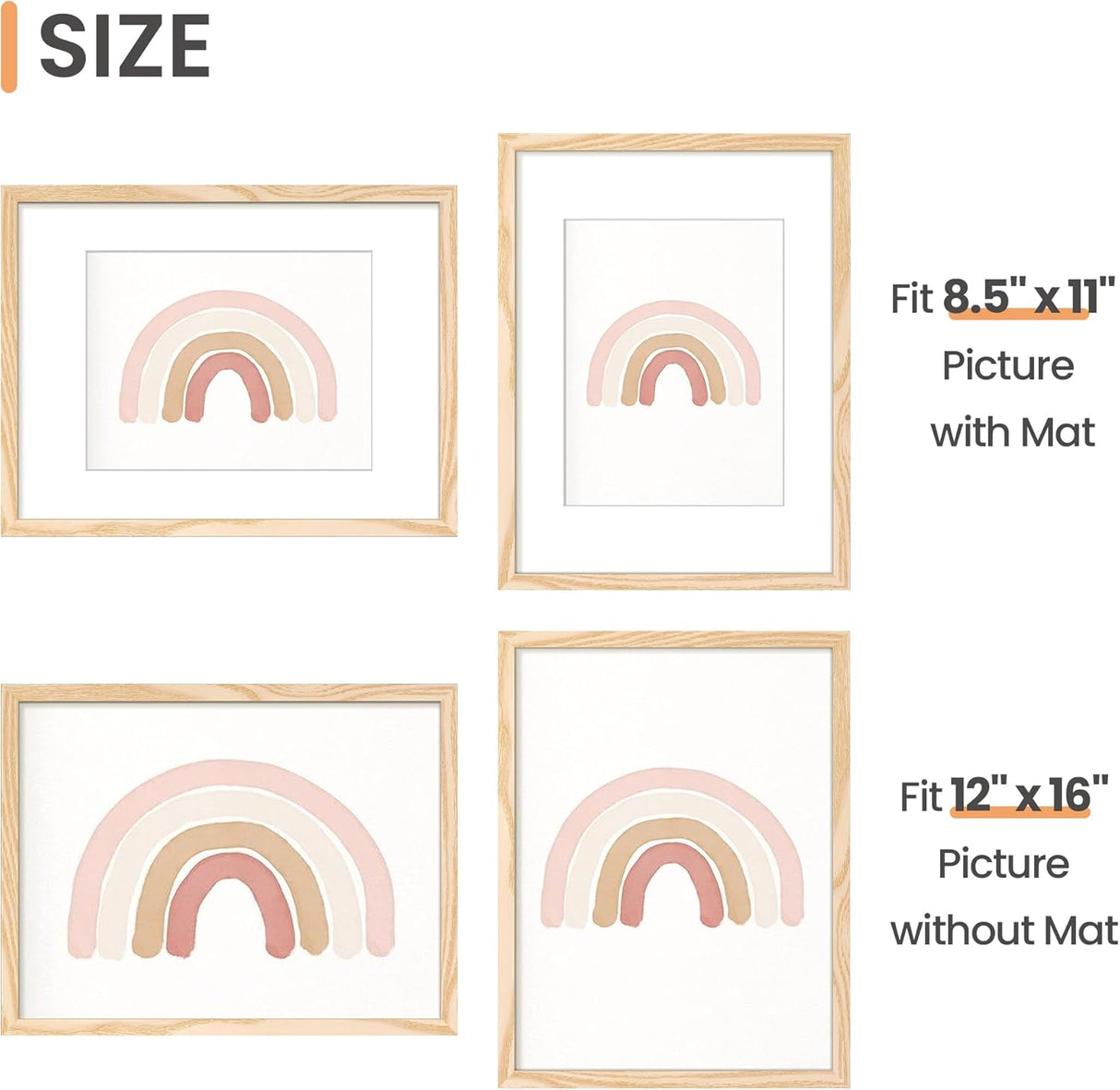 Marco de fotos 12x16, para 8.5x11 con o sin pasepartout