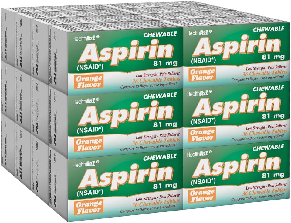 Aspirina 81mg NSAID Bayer 24x36 Tabletas Masticables