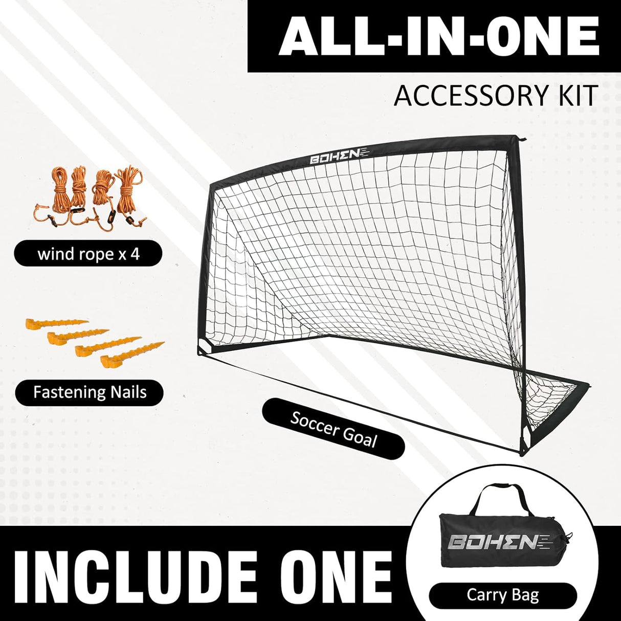 Porteria de futbol portatil y plegable, incluye red