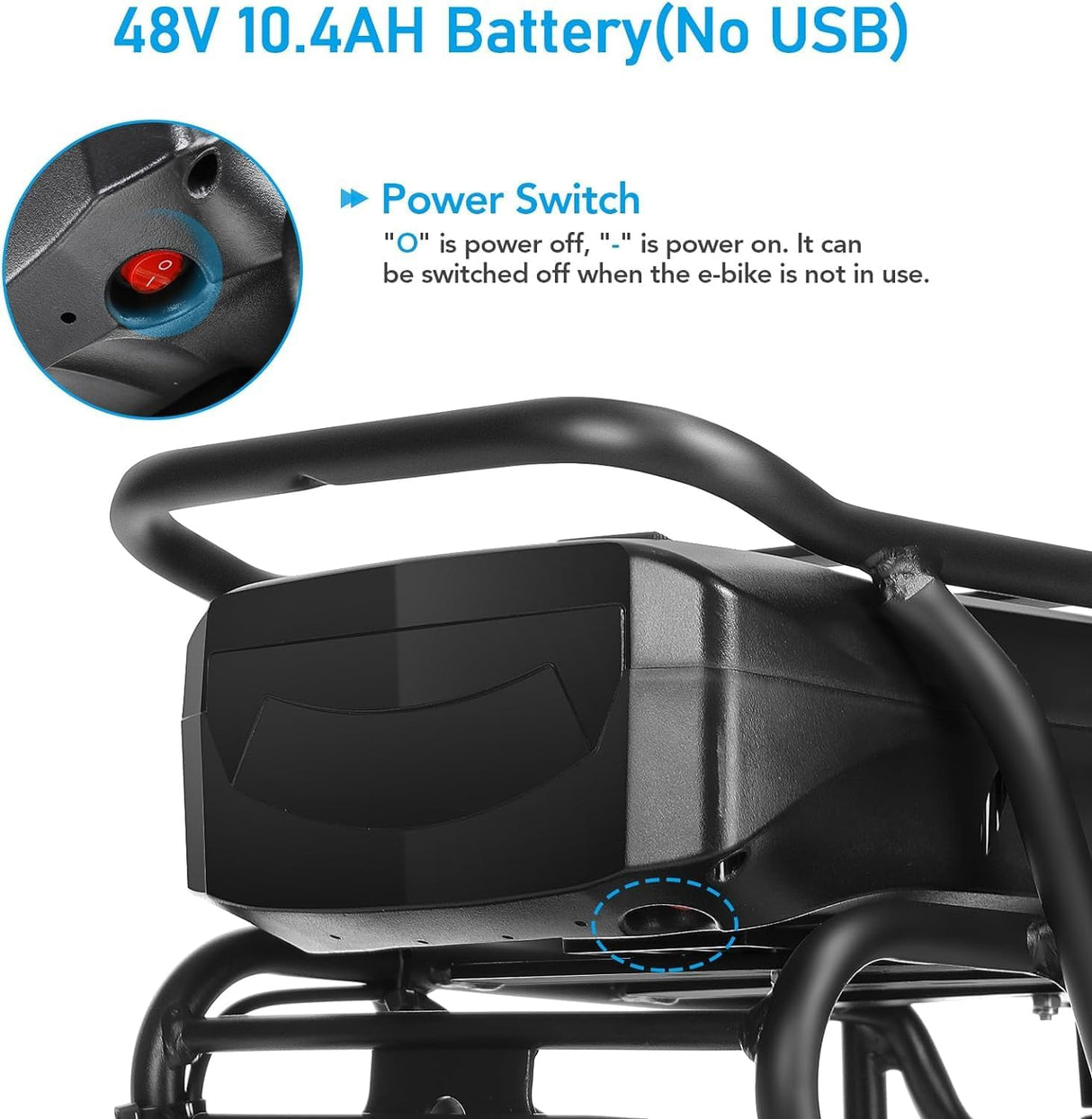 Bicicleta Eléctrica ANCHEER 48V 500Wh, 60 Millas, 7 Velocidades