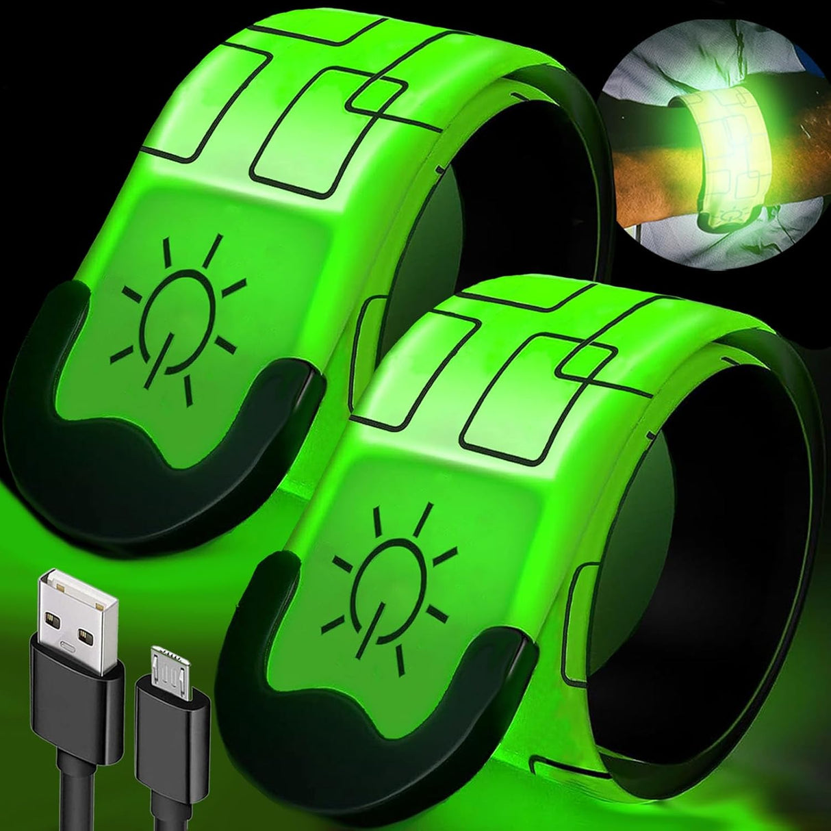 Brazalete LED USB para Correr con Alta Visibilidad