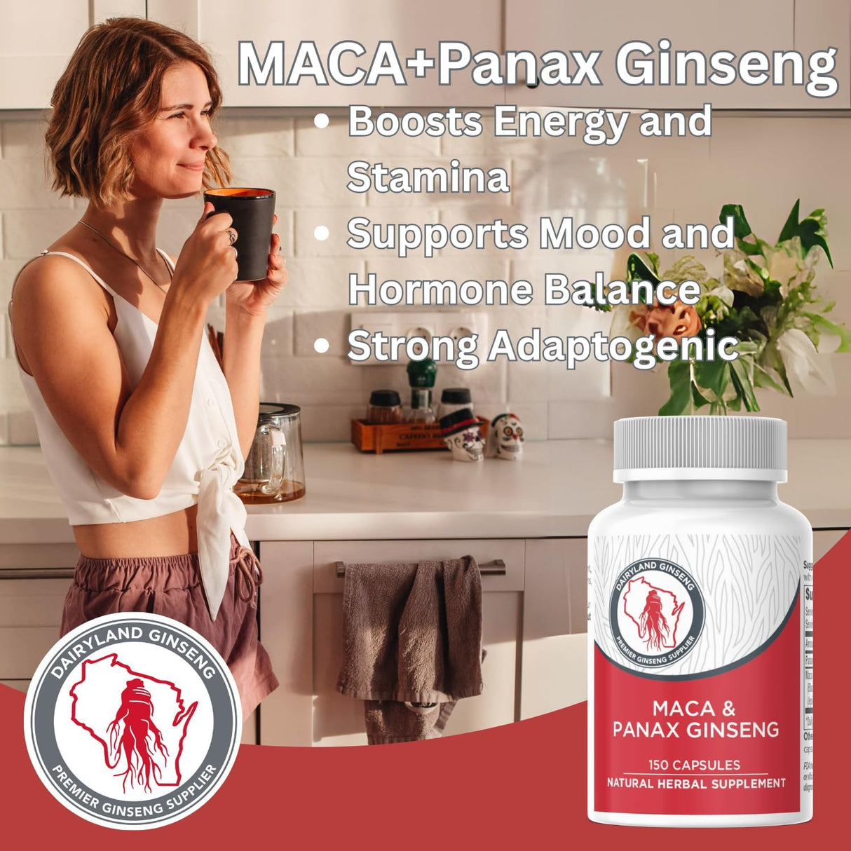 Capsulas de Maca y Ginseng Panax - Extracto Concentrado 150 ct