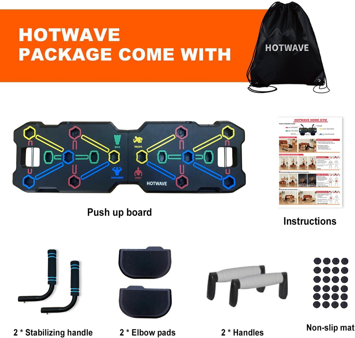 Equipo de Ejercicio HOTWAVE con 20 Accesorios y Bandas