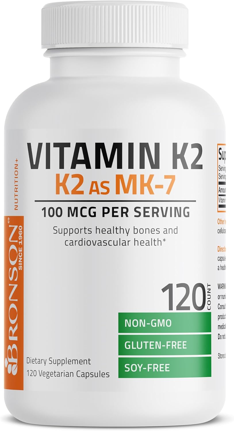 Suplemento de Vitamina K2 MK-7 100 mcg Bronson 120 Cápsulas