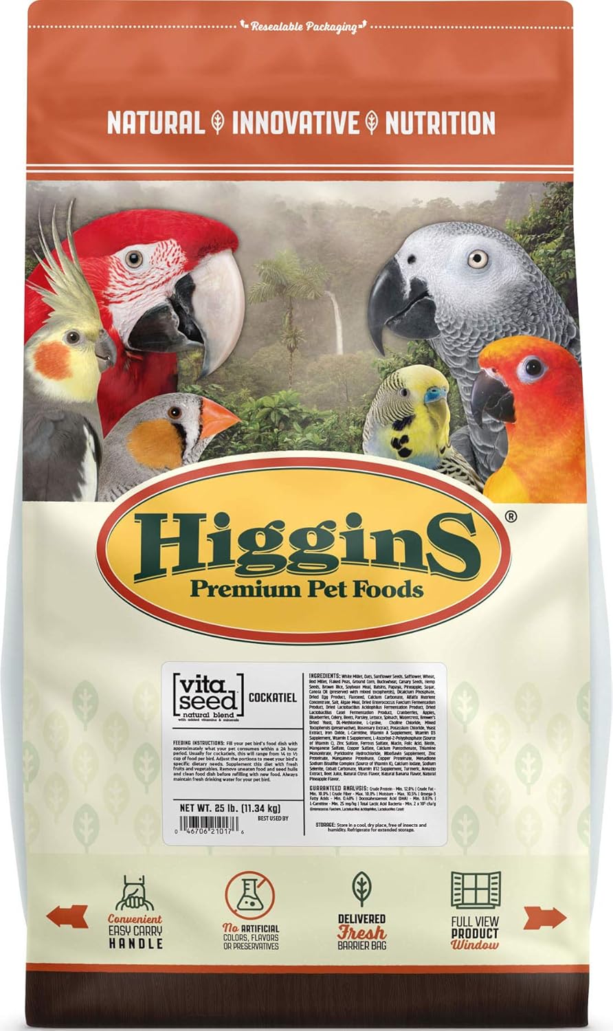 Alimento para pájaros Higgins 466155 Vita Seed Cockatiel