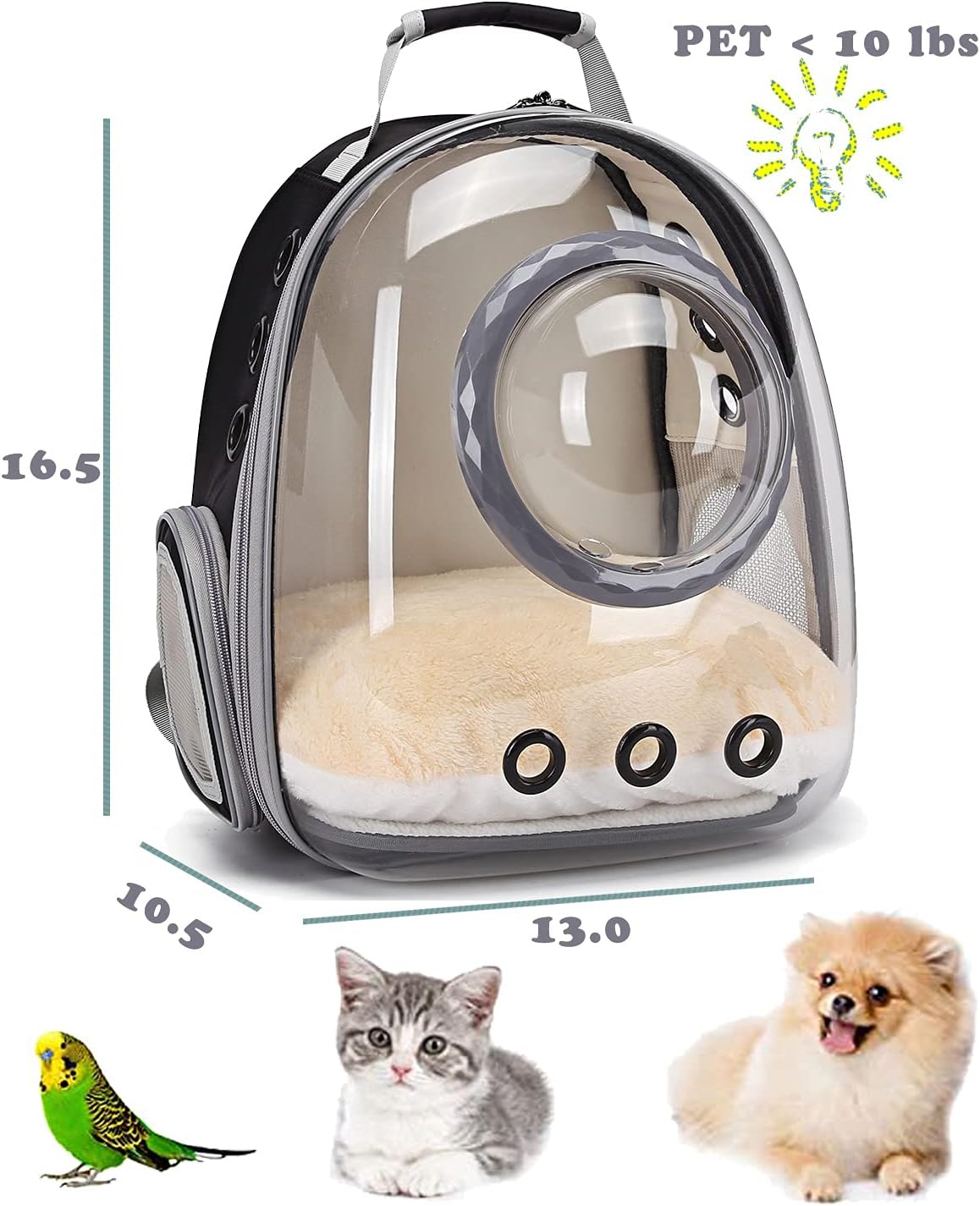 Mochila transportadora para gatitos impermeable