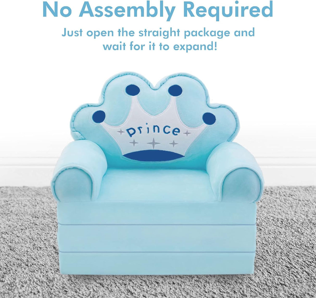 Silla plegable convertible en cama para niña pequeñas, Azul