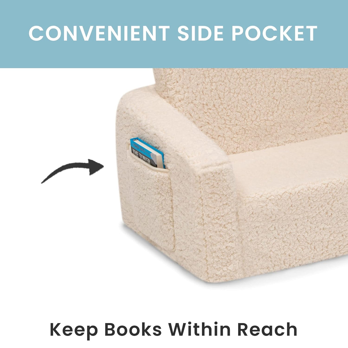 Silla convertible en cama para niños, color crema