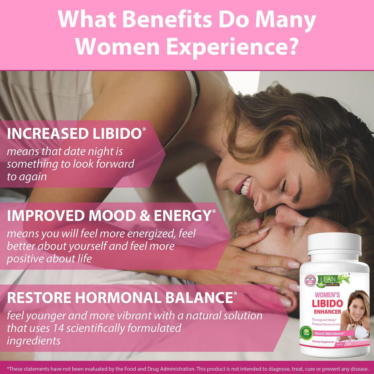 Suplemento Libido Mujer, Energía, Equilibrio Hormonal, 30 Caps