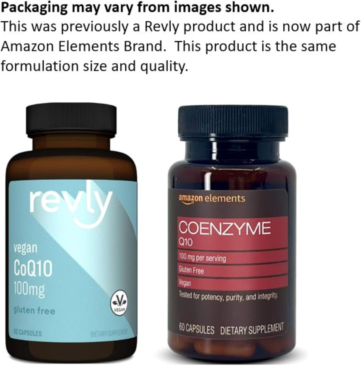 CoQ10 Vegano 100 mg Amazon Elements 2 Meses 60 Cápsulas
