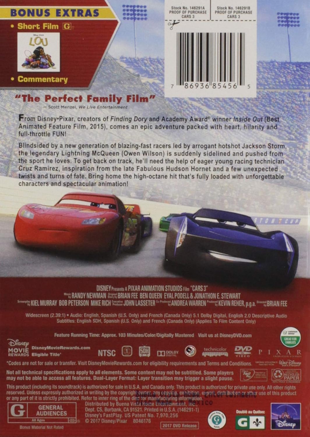 Película Cars 3 (DVD)