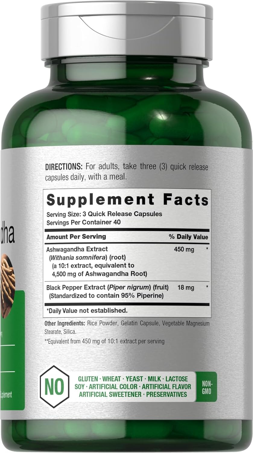 Suplemento Ashwagandha Horbäach | Máxima Potencia | 120 Cápsulas