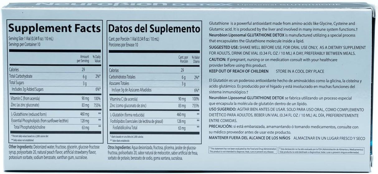 Neurobion Detox Glutatión liposomal Líquido Fosfolípidos 10u