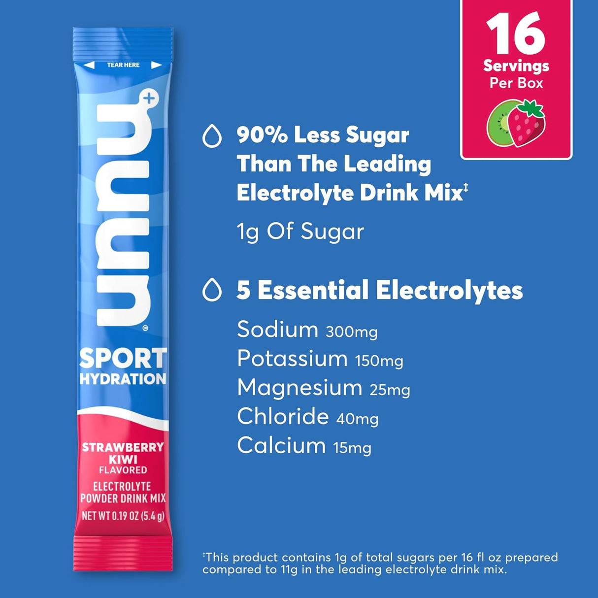 Suplemento Nuun de electrolitos en polvo sabor fresa