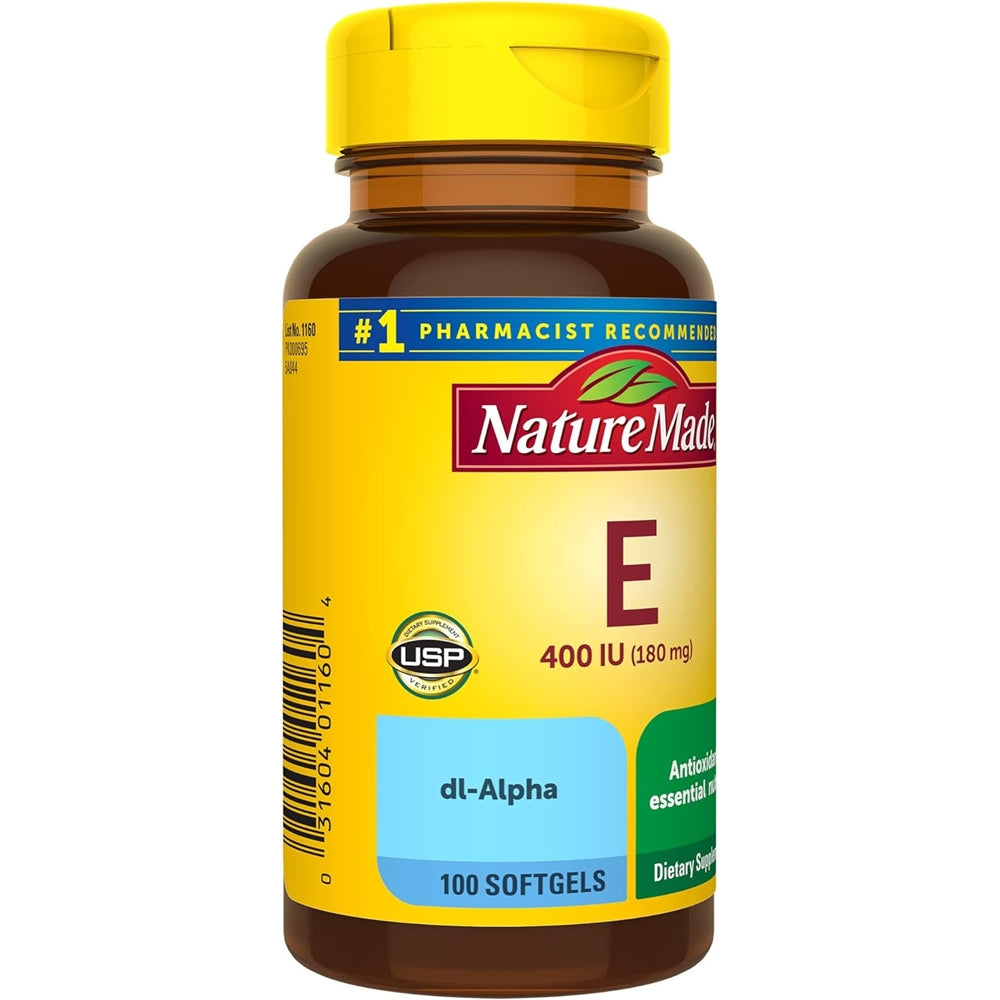 Suplemento Vitamina E 180 mg (400 UI) dl-alfa 100 cápsulas