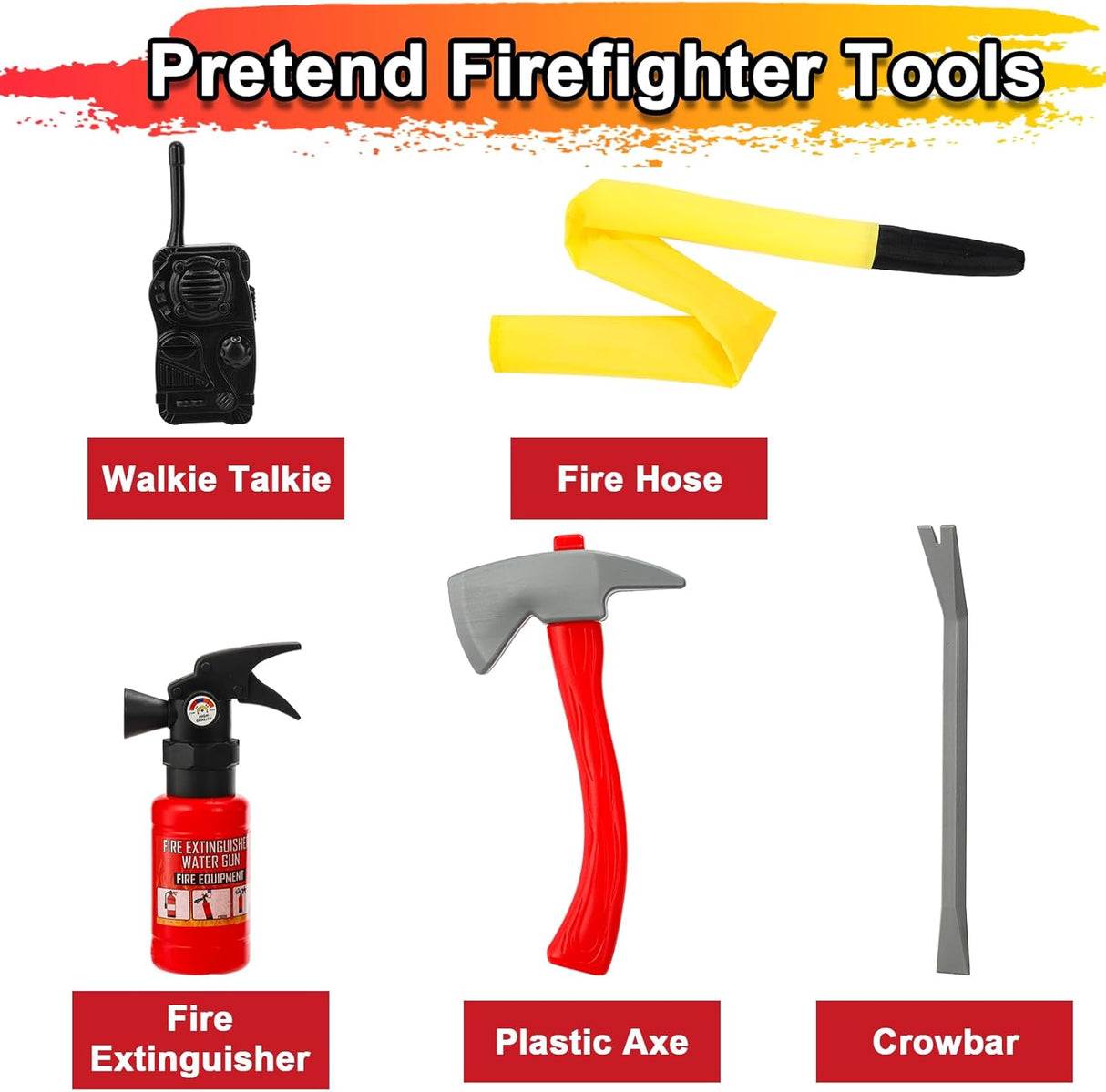 Disfraz de Bombero Infantil Lawei con Herramientas, 7 Piezas