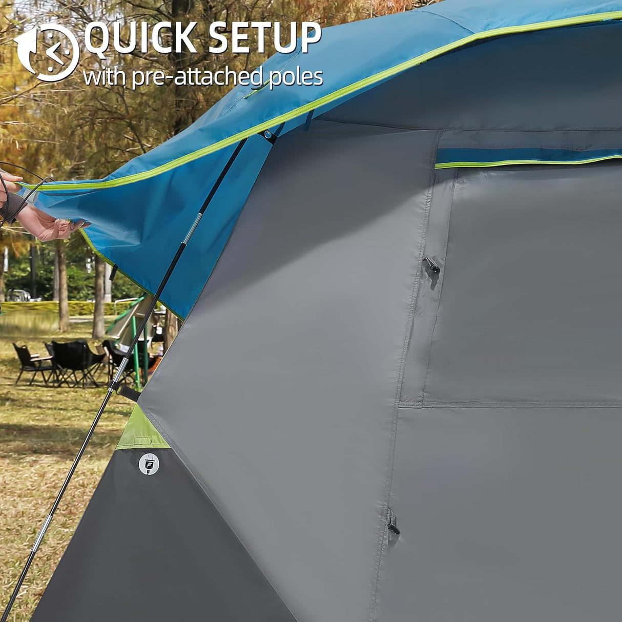 Tienda de campaña CAMEL CROWN 4 personas, impermeable, fácil montaje