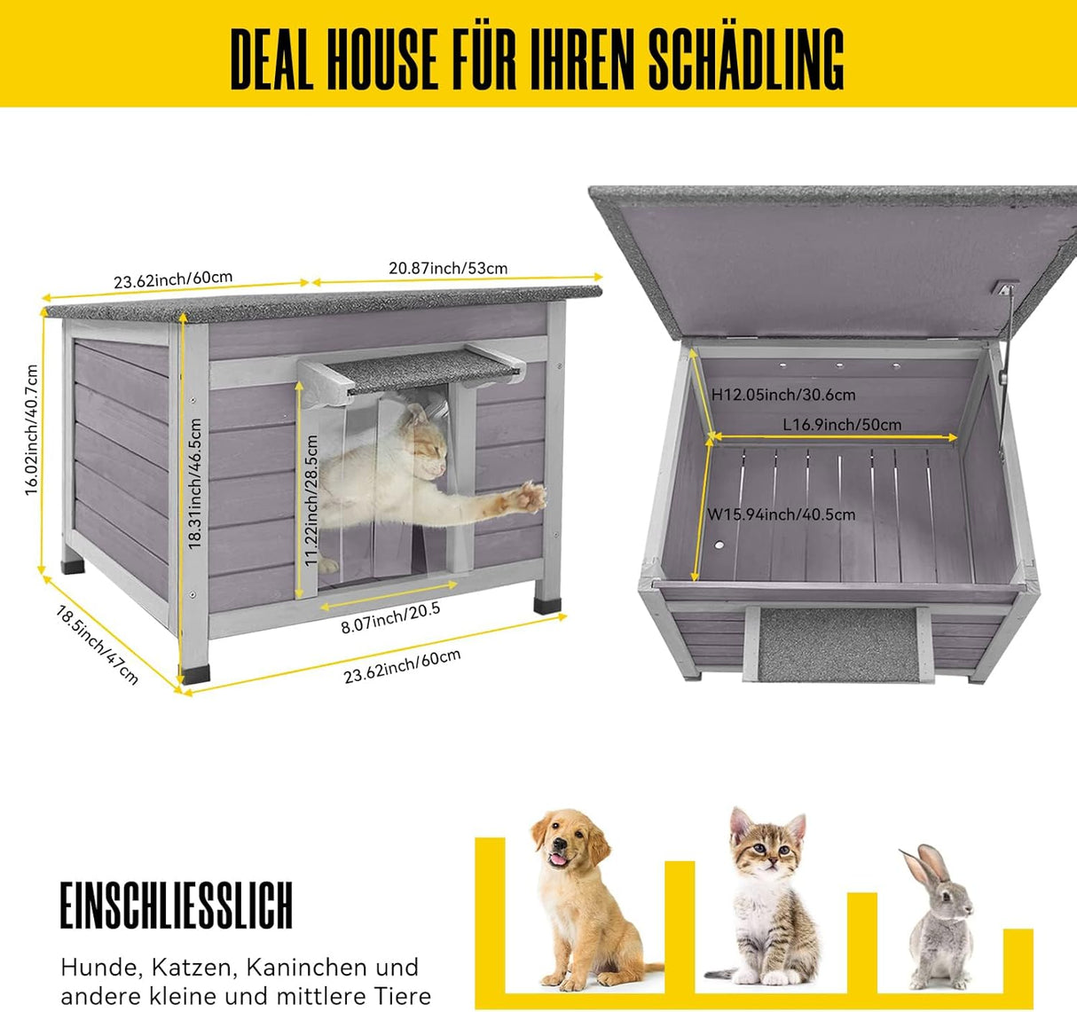 Casa para Gatos Aivituvin, Refugio Impermeable para Animales