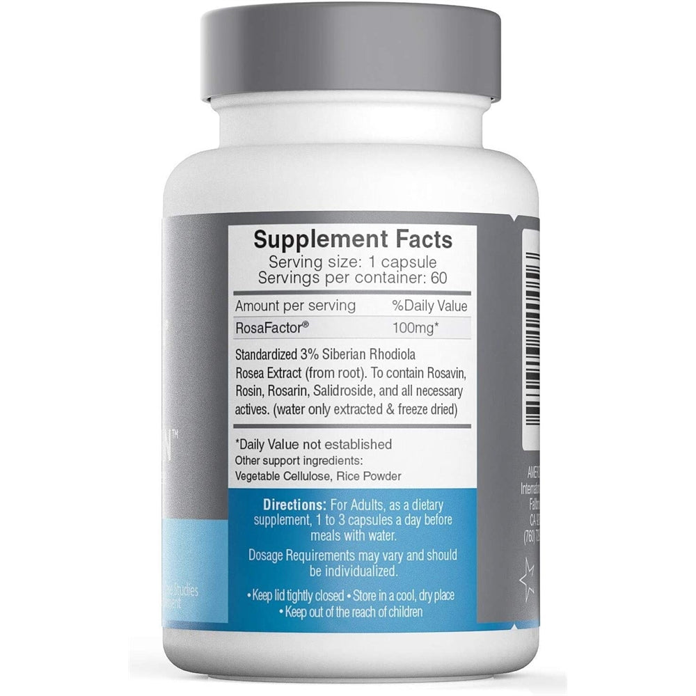 Suplementos Rosavin Siberiano Rhodiola Rosea 60 und 100mg